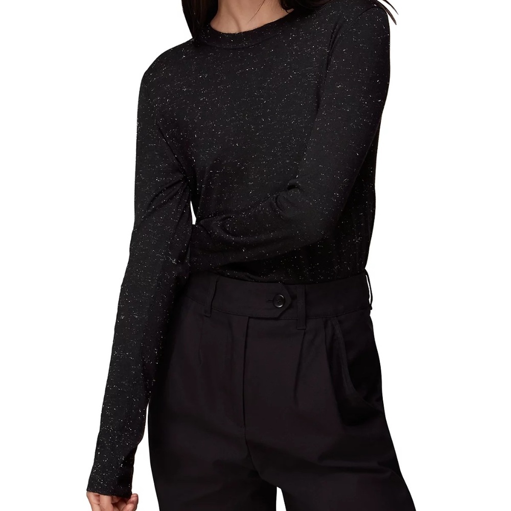 Whistles Annie Sparkle Knit Sweater in Black